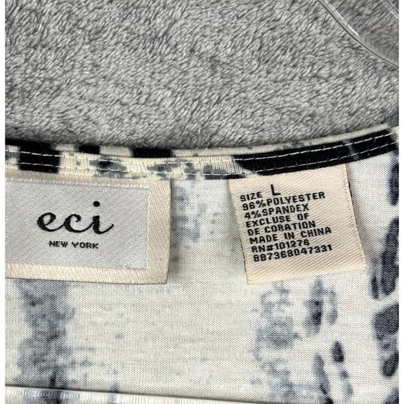 ECI New York Women’s Large Tie-Dye Tunic Dress Boho V-Neck Beaded Accent Size-L - Picture 2 of 6